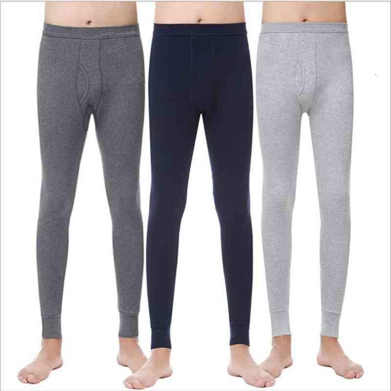 

mens long underwear wool knee thicken thermal pants men winter cloth fleece male legging long underpants super warm, Black