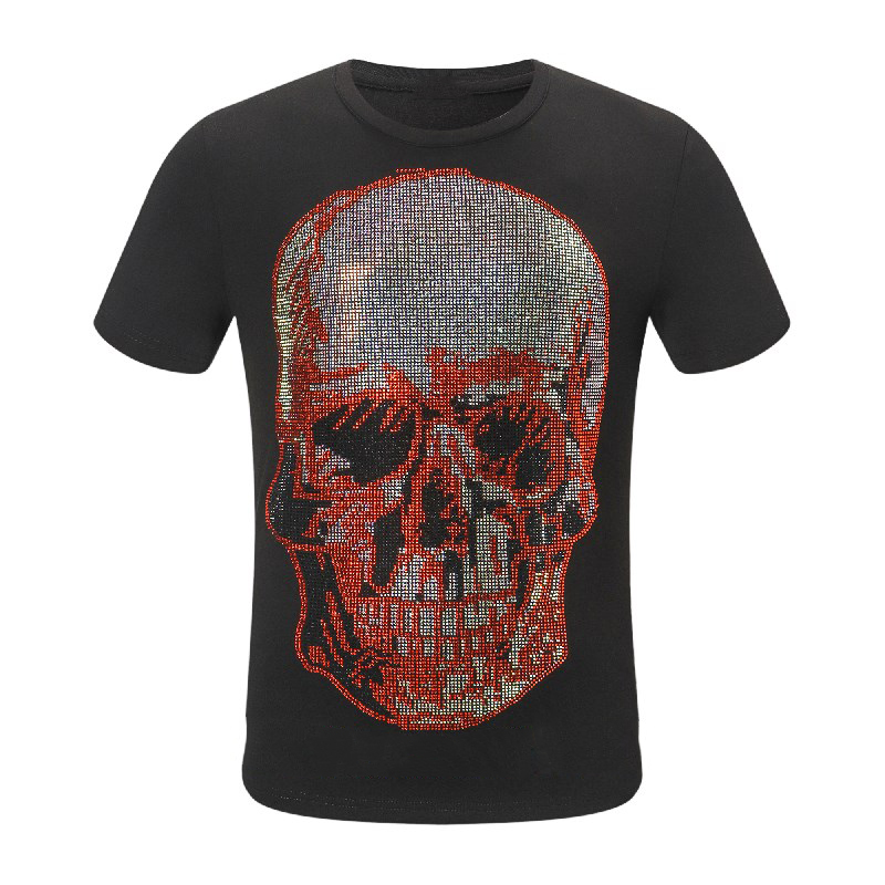 

Plein T-shirt PP Devil Skull Diamond Short-sleeved Tees High-quality Casual Streetwear Tops Men's Clothing k2, White