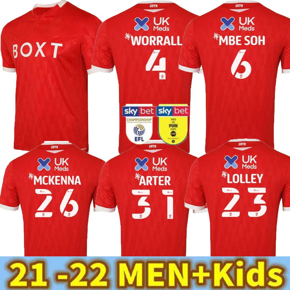 

21 22 Nottingham soccer jersey 2021 2022 Colback Ameobi CARVALHO DA COSTA WATSON GRABBAN WORRALL home away football men and kids shirt, Home+patch