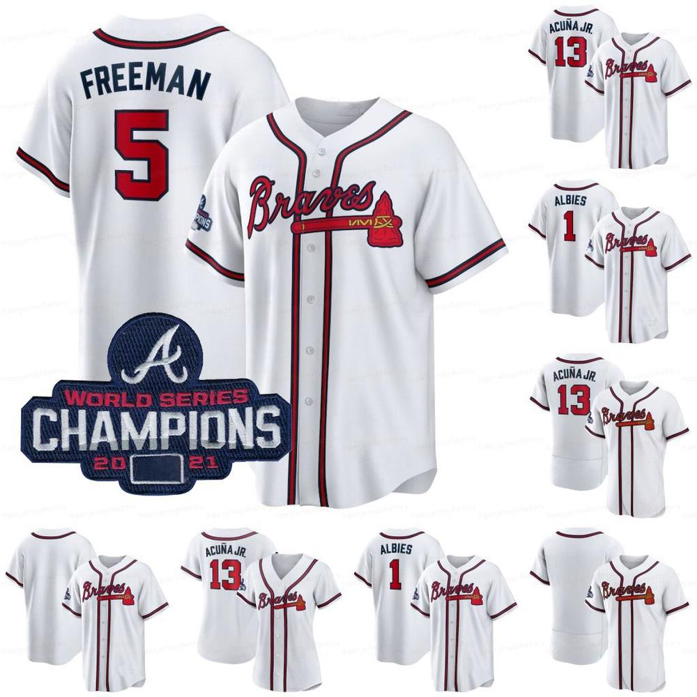 

5 Freddie Freeman 2021 World Series Champions Patch Jersey Eddie Rosario Austin Riley Joc Pederson Jorge Soler Ozzie Albies Dansby Swanson Adam Duvall Acuña Jr. 4XL, Men s-6xl
