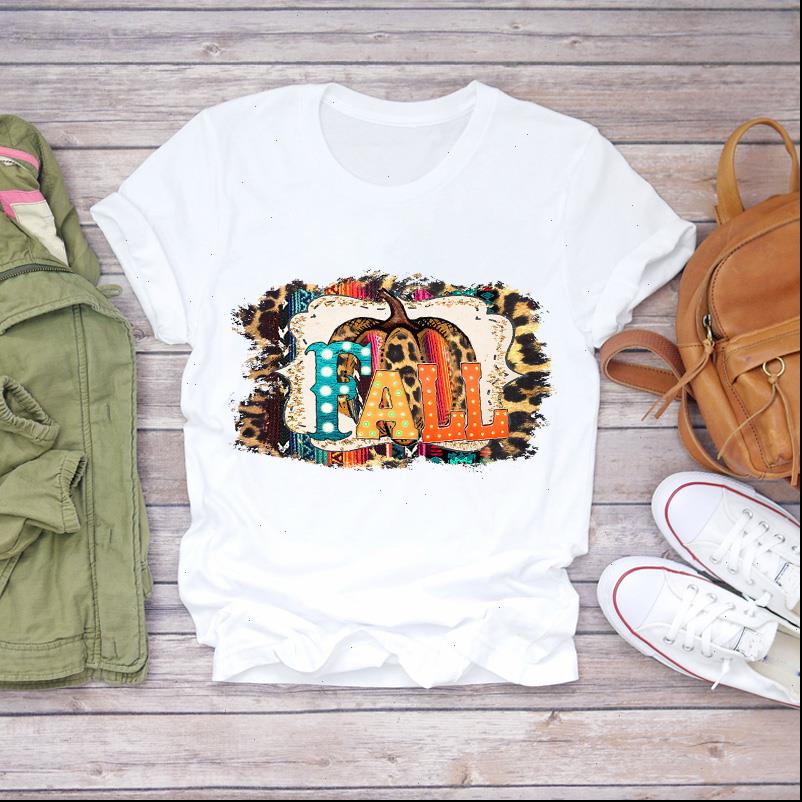 

women pumpkin leopard halloween fashion fall autumn lady print t shirts t shirt ladies womens graphic female tee t shirt, White