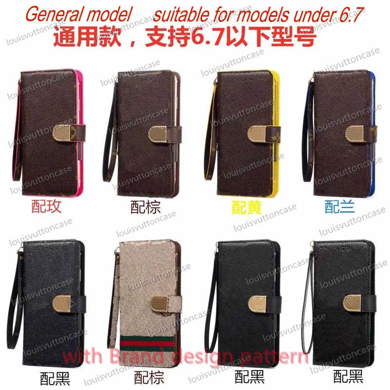 

Top Fashion Designer Wallet Phone Cases for iPhone 13promax case 12 11 pro max Xs XR Xsmax 7 8 plus High Quality Leather Card Pocket Sticker Cellphone Covers fit samsung, Brown+red l flower