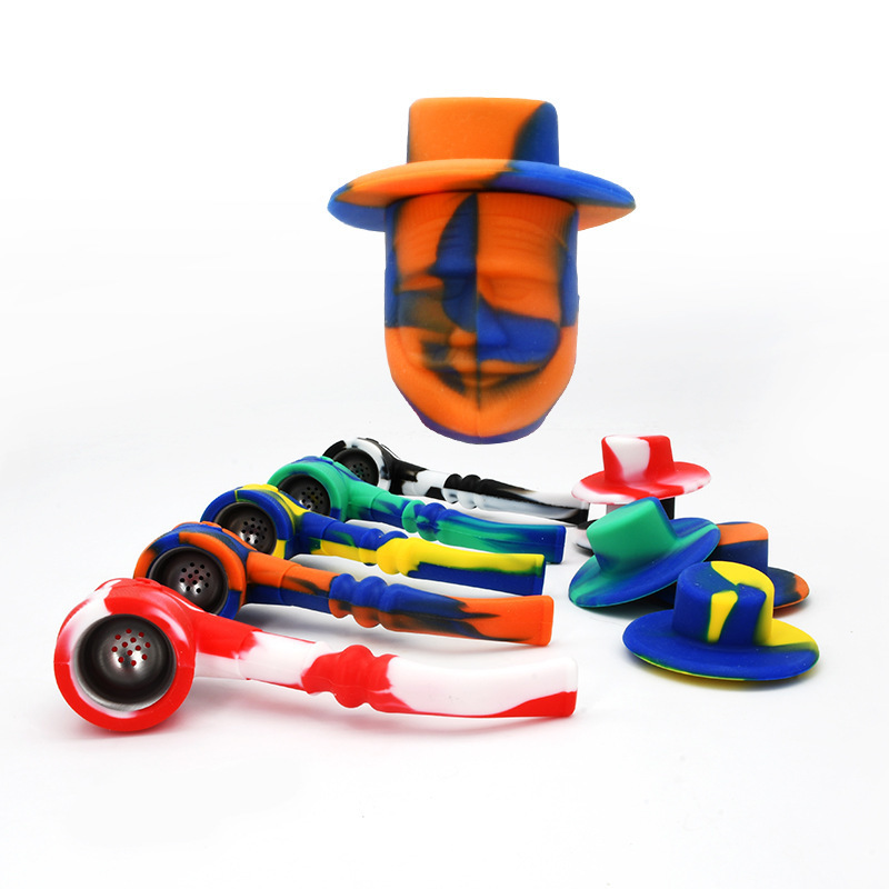 

5'' silicone pipe 2022 design pipes with metal bowl mini handpipe for smoking