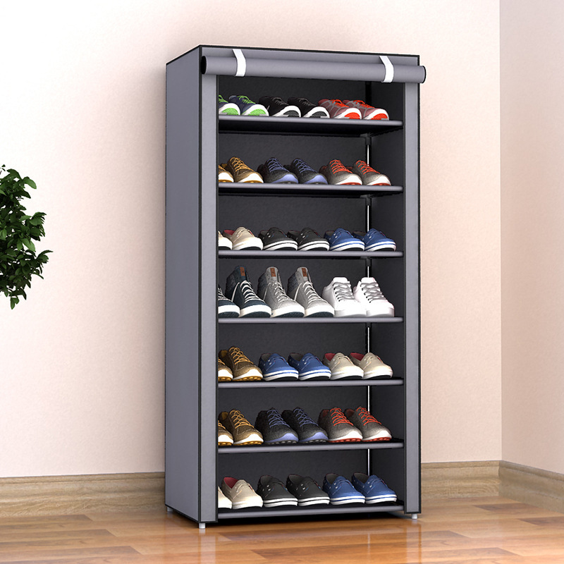 

Multilayers Shoe Rack Organizer Nonwoven Fabric Home Organizer for Shoe Cabinet Dust-proof Shelves Storage Space-saving Stand 210306