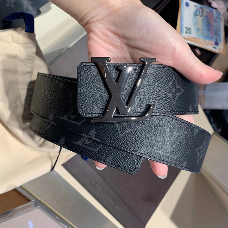 

Fashion luxury plaid old flower striped leather belt designer men's and women's high-quality belt 3.8CM Louis Vuitton, No box