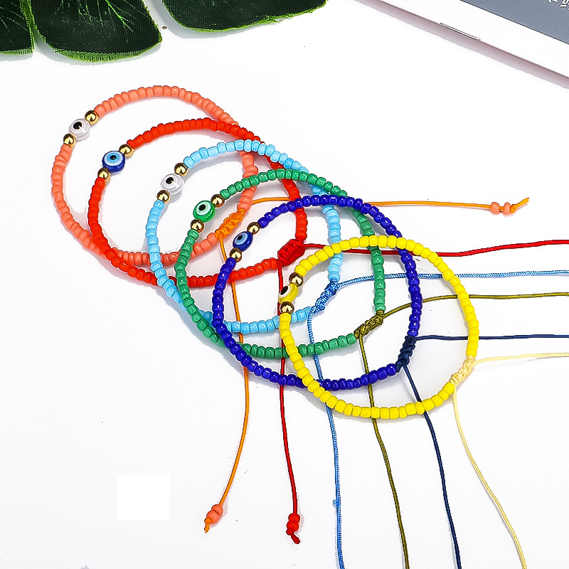 

Cool Men and Women Gift Colorful Seedbeads Strands Evil Eye Bracelet