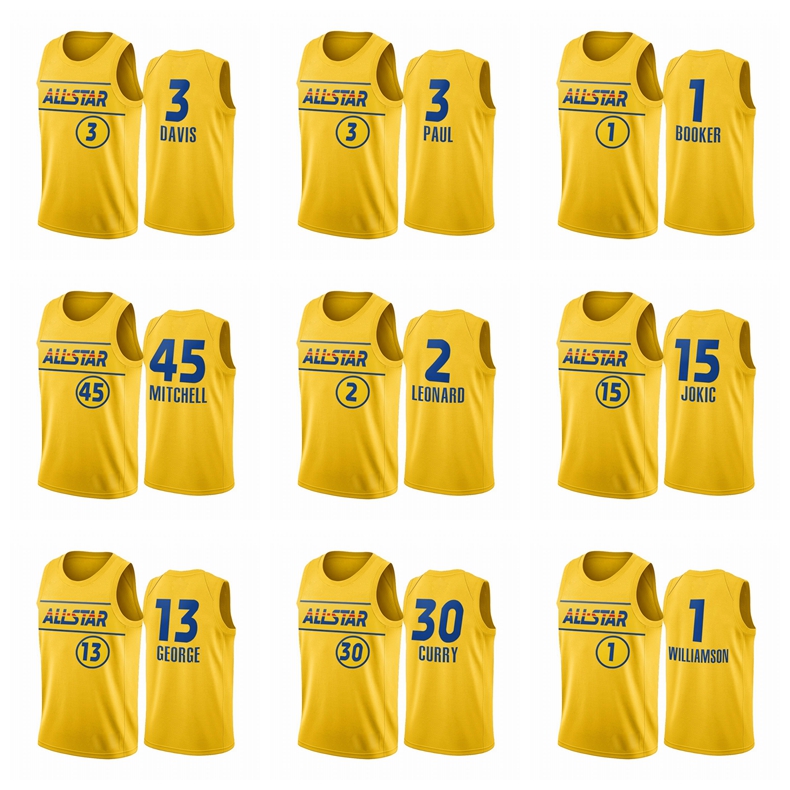 

2021 All-Star Gold Western Conference Pelicans Clippers Lakers Suns Warriors NBA Basketball Jersey, Black