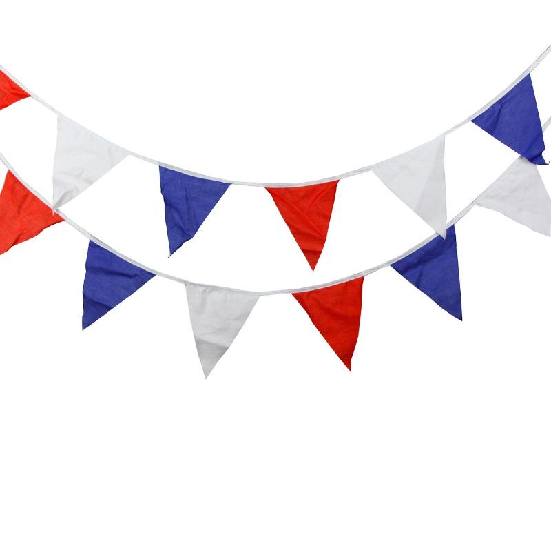 

Party Decoration 8M White Red Blue Satin Silk Flag Baby Shower Banner Pennant Wedding/Birthday BuntingEvent Supplies