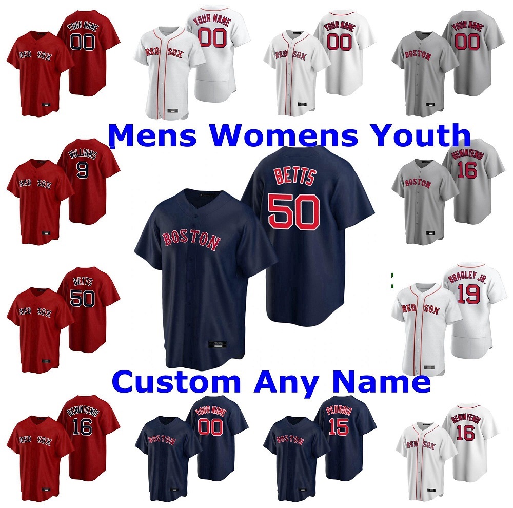 

New Boston 2020 Men Women kids Mookie Betts Jersey Andrew Benintendi Ted Williams Brandon Workman Nathan Eovaldi Red Sox Baseball Jerseys, Blue;black