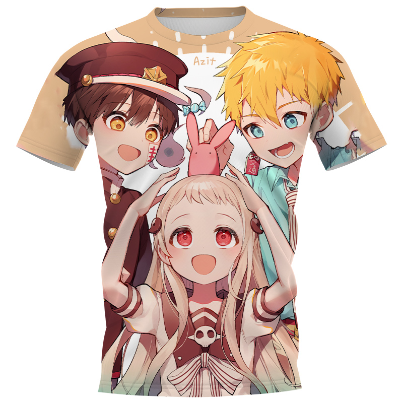 

CLOOCL Anime Toilet-bound Hanako-kun 3D Printed T-shirts Mens Casual Clothes Slim Short Sleeve Shirts Teens Tops, #1
