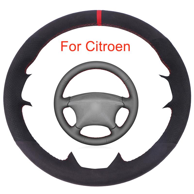 

Steering Wheel Covers Customized Car Cove For Xsara Picasso Berlingo C5 Partner Suede Leather Braid