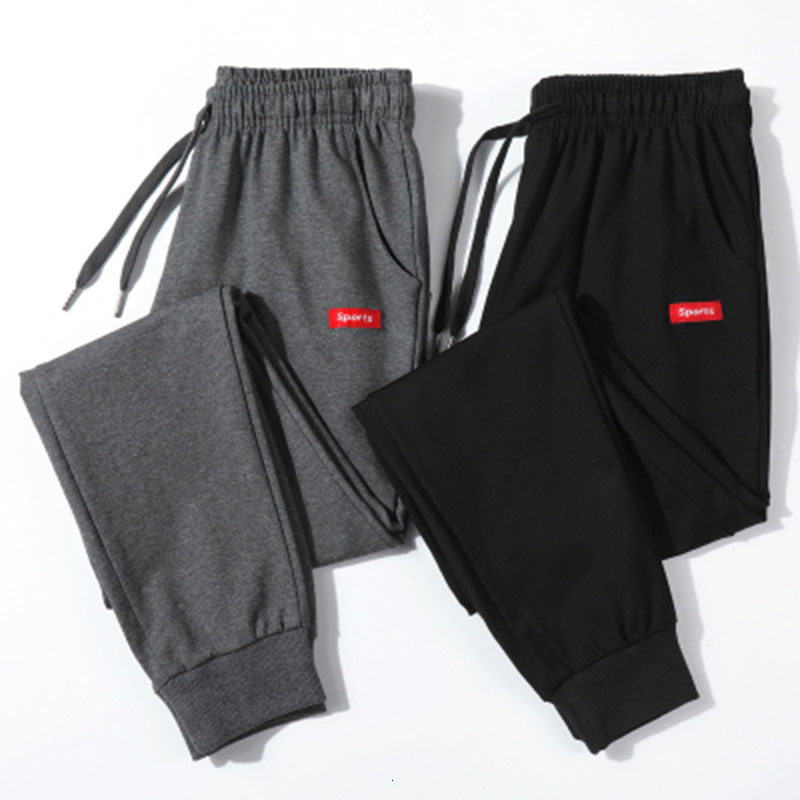 

2021 Cotton New Sweatpants Men's Streetwear Fashion Pencil Linen Full Length Drawstring Trousers for Men Casual Pants Lwff, Grey sweatpants