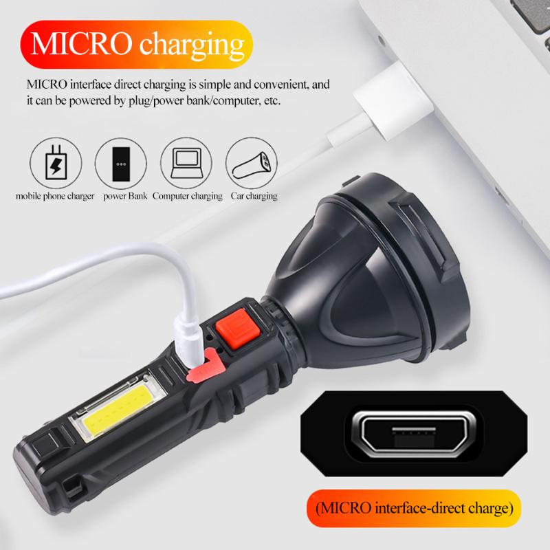

Flashlights Torches LED Portable Three Speed Strong Light Zoom Mode USB Rechargeable Long Range Camping Night Glare