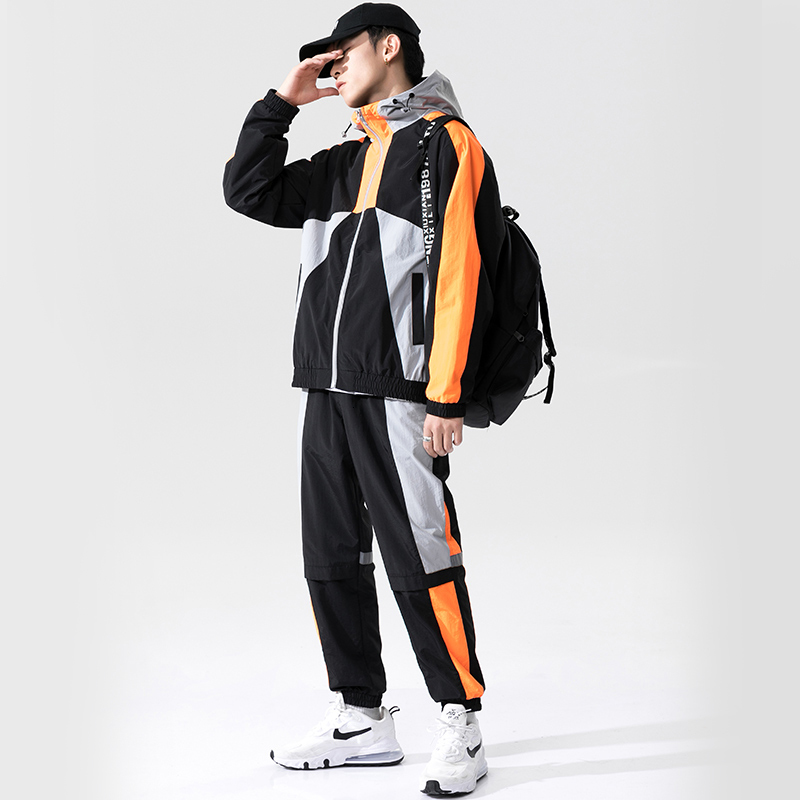 

New Fashion Sets Tracksuit Men Autumn Hooded Sweatshirt+pants Sportswear 2021 Casual Male Suit Hip Hop Streetwear Two Piece Set Uaz1 3hf9, Black blue