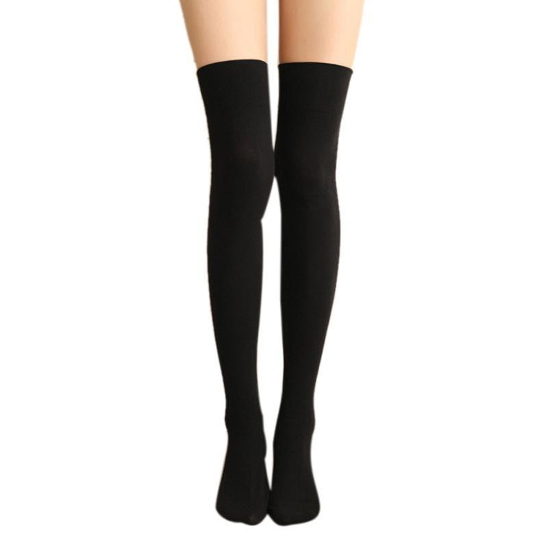 

Sports Socks Girls Woman Cotton Ladies Thigh High Over Knee Sock Long Stocking 2021 Mujer Femme Soft Meias Meia HX09, Dark gray