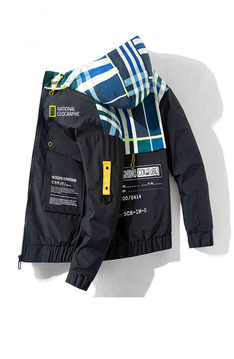 

national geographic apparel streetoutdoorcampingmountaineering et fall/winter 2021 new men's fashion hoodie, Black