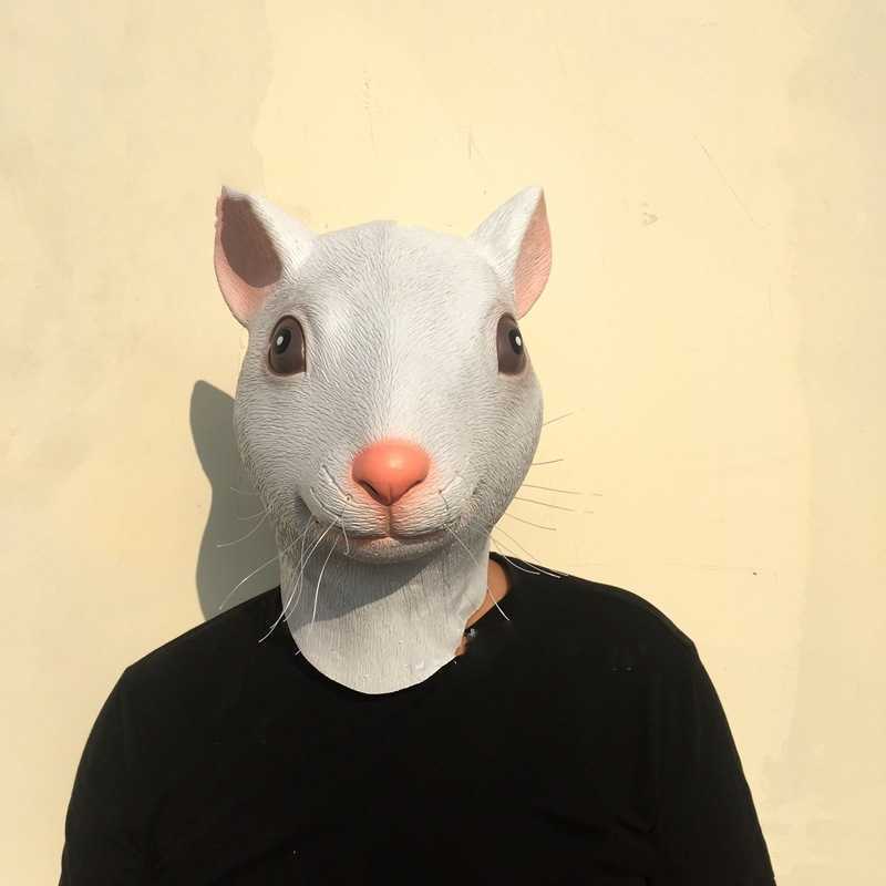 

Funny Realistic Mouse Rat Latex Full Head Mask Halloween Costume Party Cosplay Prop Donald Masquerade DrUp Adults Gift X0803