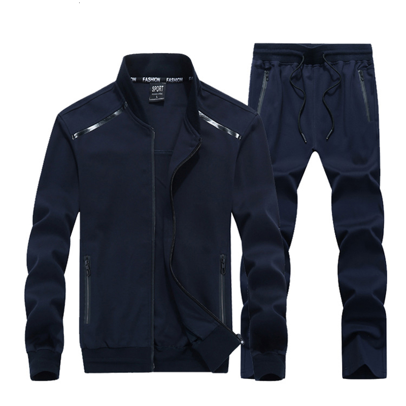 

New 2021 Autumn Men's Clothing Sets Causal Sporting Suit Long Sleeve Sportswear+pants 2 Piece Set Fashion Tracksuit Mens Size 9xl 23p8, Black tracksuit