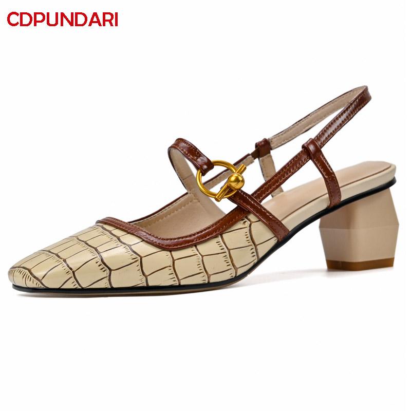 

Dress Shoes Embossing Genuine Leather High Heels Sandals Women Summer Party Ladies Sandales Femmes ÃtÃ© Nouveau 2021 Sandalias Mujer, Black
