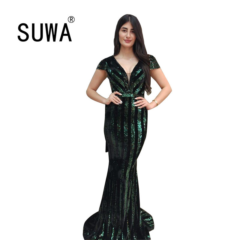 

Bodycon Dress Women Celebrity Fashion Paillette Striped Retro es Woman Party Night Club Sexy Midi Elegant Vestidos 210525, Black