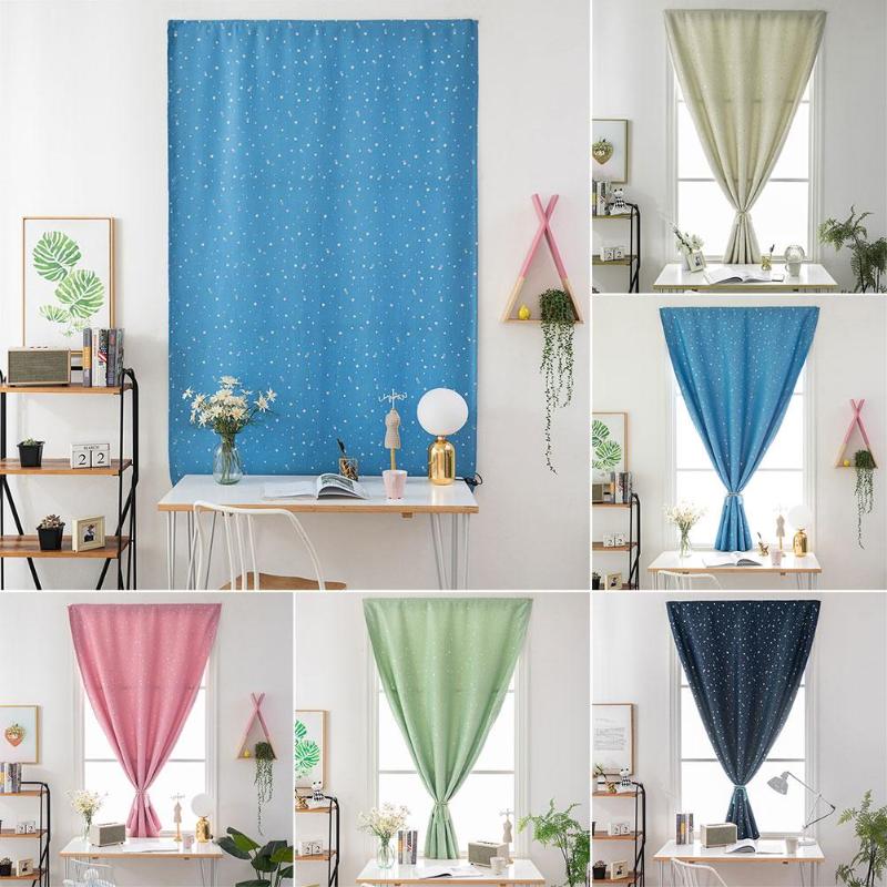 

Nordic Modern Stars Stick-on Window Curtain Treatment Blind Kitchen Balcony Blockout Drape Home Decor For Living Room Bedroom, Blue