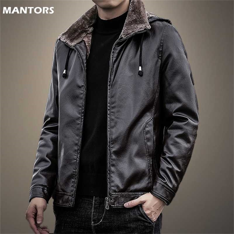 

Autumn Winter Mens Leather Jackets Motorcycle PU Jacket Biker Leather Coats Fleece Warm Jacket Male Brand Clothing 4XL 211110, Nbs1118red