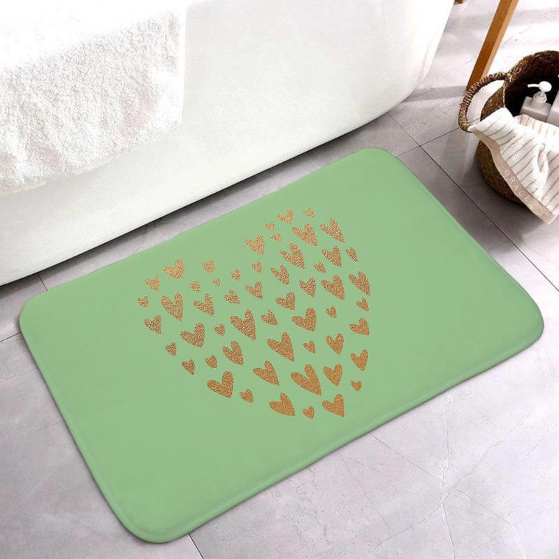 

Green Absorb Water Anti-Slip Love Entrance Door Mat Bathroom Foot Pad Kitchen Floor Carpet Bedroon Prayer Rugs Doormat Bath Mats, Color 9