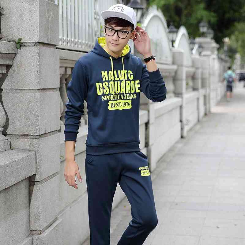

2018 spring and autumn new sports fashion sweater Pullover Hooded trendy young men's suit 511, Gray