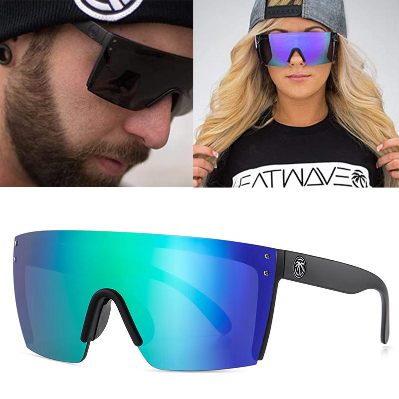 

Sunglasses Heat Wave 2022 Oversized Fashion Goggle Style Pilot Men Women Sport Brand Design Sun Glasses Rivet Shadeds
