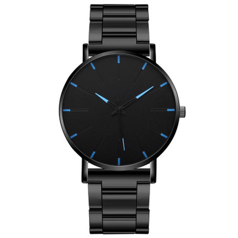 

Wristwatches Selling 2021 Men Watches Stainless Steel Black Rosegold Belt Wristwatch Women Quartz Watch, 06