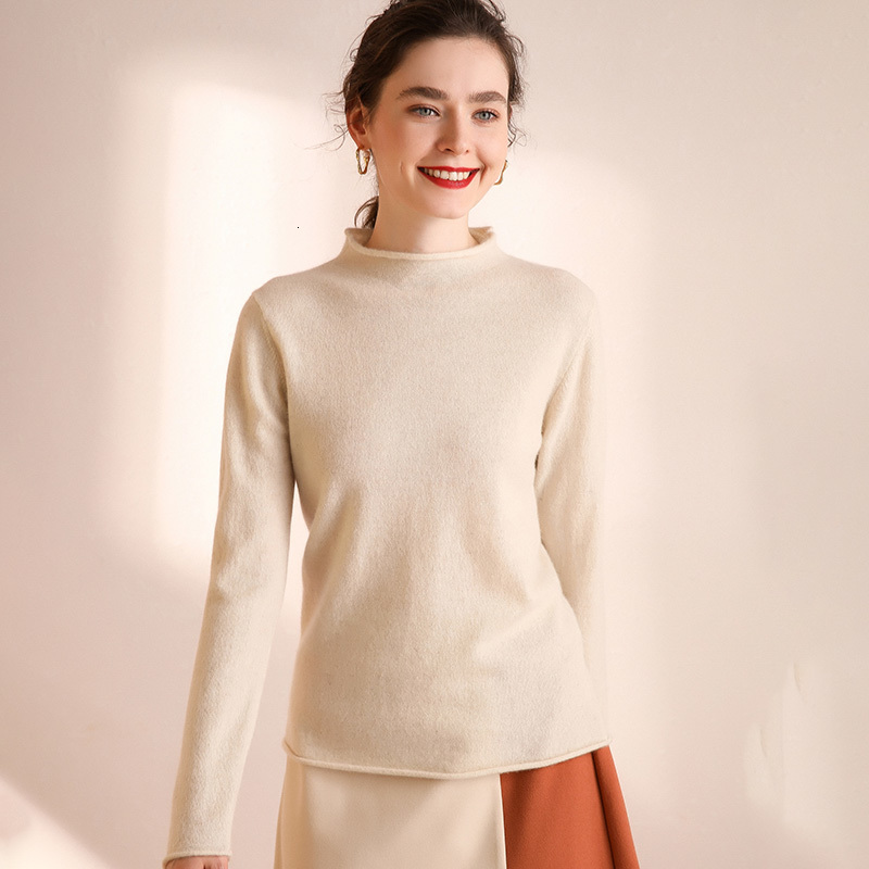 

2021 New Autumn Winter Warm Thickening 100% Cashmere Women O-neck Long Sleeves Women' Knitting Jumper Female Sweater A98z, Black
