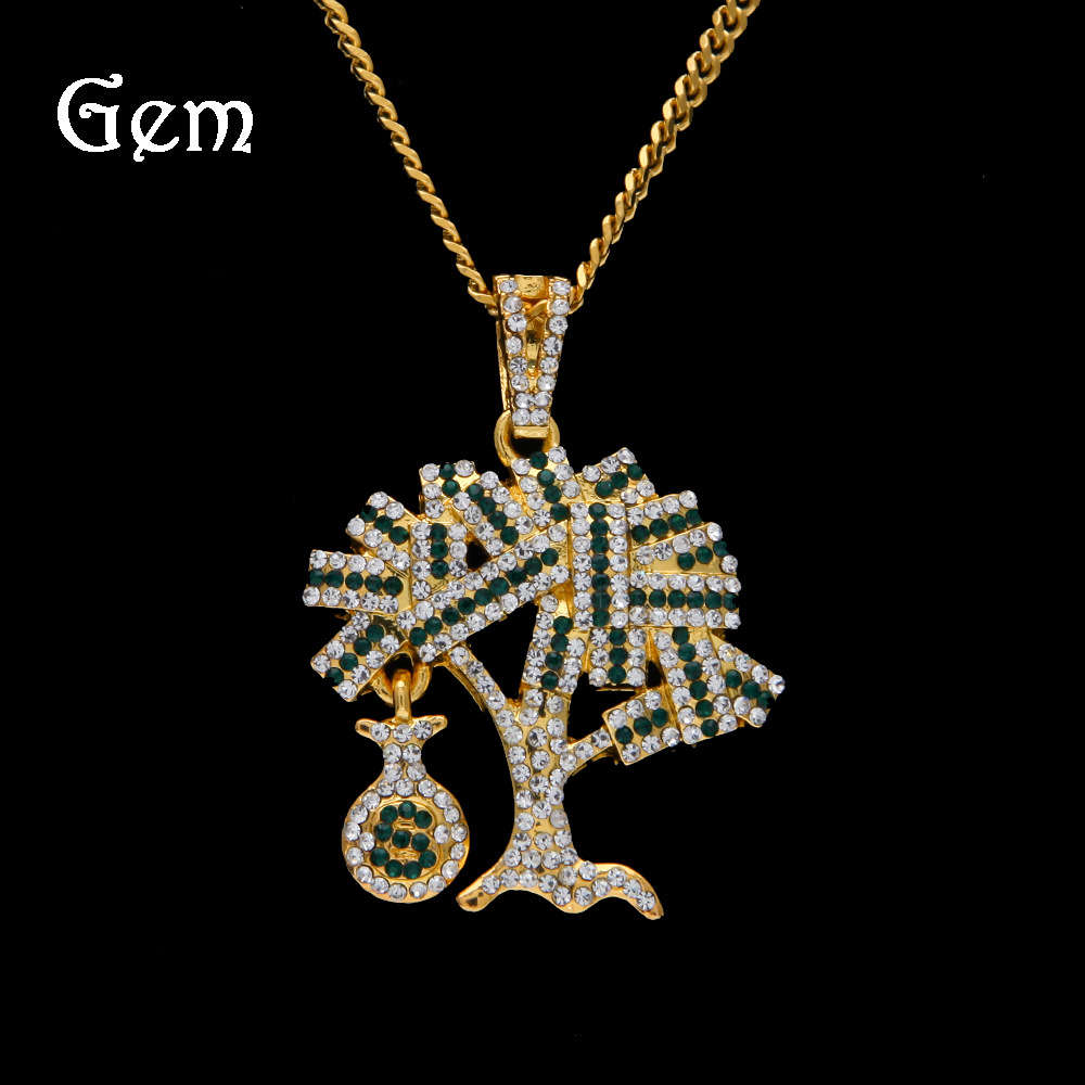 

Hip hop fashion brand jewelry new cash tree USD purse US dollar tree US dollar Tree Pendant dollarstree