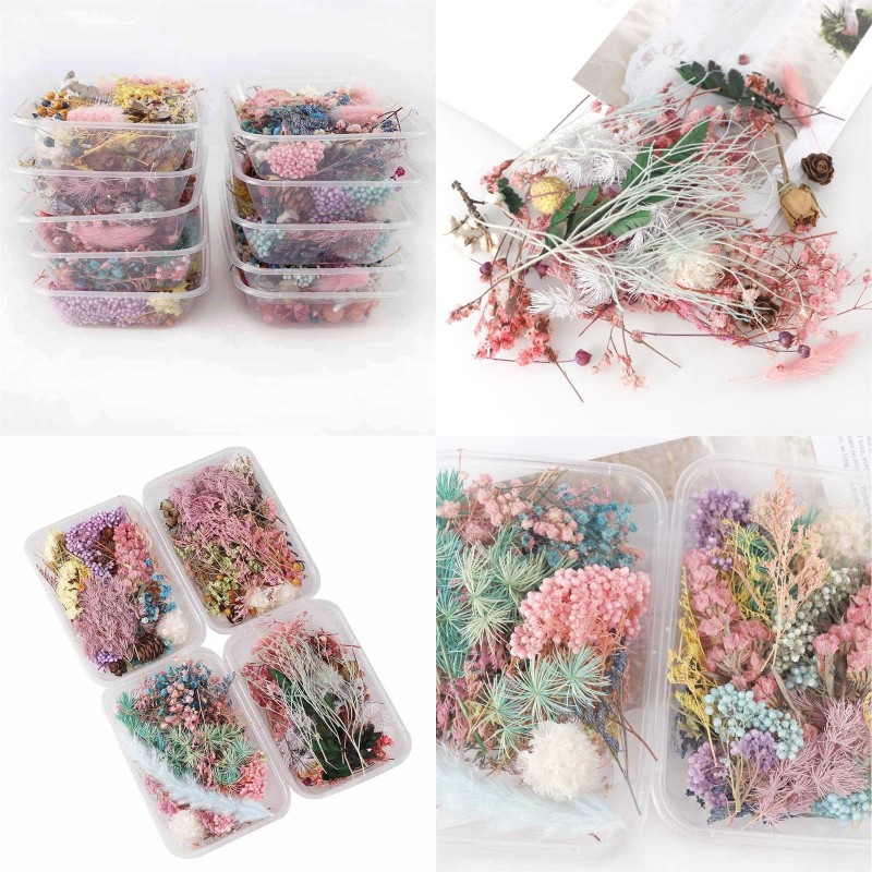 

1 Box Real Dried Flower Dry Plants For Aromatherapy Candle Epoxy Resin Pendant Necklace Jewelry Making Craft DIY Accessories 1309 T2, Multi