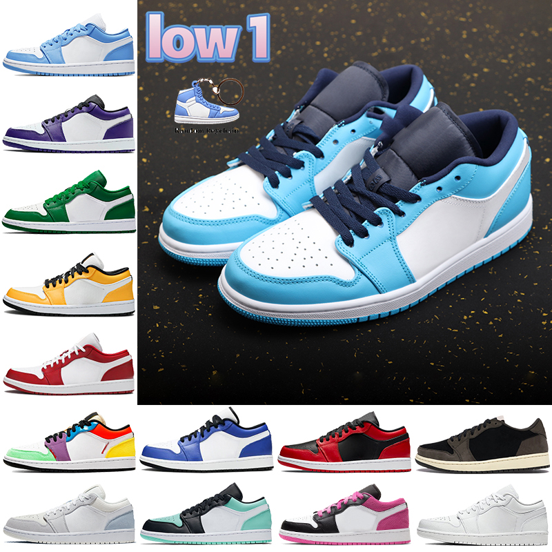 

University Blue UNC low 1 1s men basketball shoes hyper royal toe laser orange court purple triple white paris mens women Sneakers, 35 bubble wrap packaging