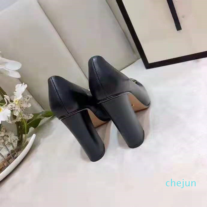 

luxury Classic Office Professional thick heel shoes women's sexy party 10cm size us35-41, Black