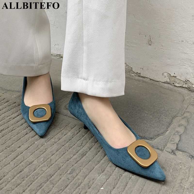 

ALLBITEFO soft sheepskin genuine leather high heels thin heel fashion sexy women pumps high heel shoes party wedding shoes 210611, As picture