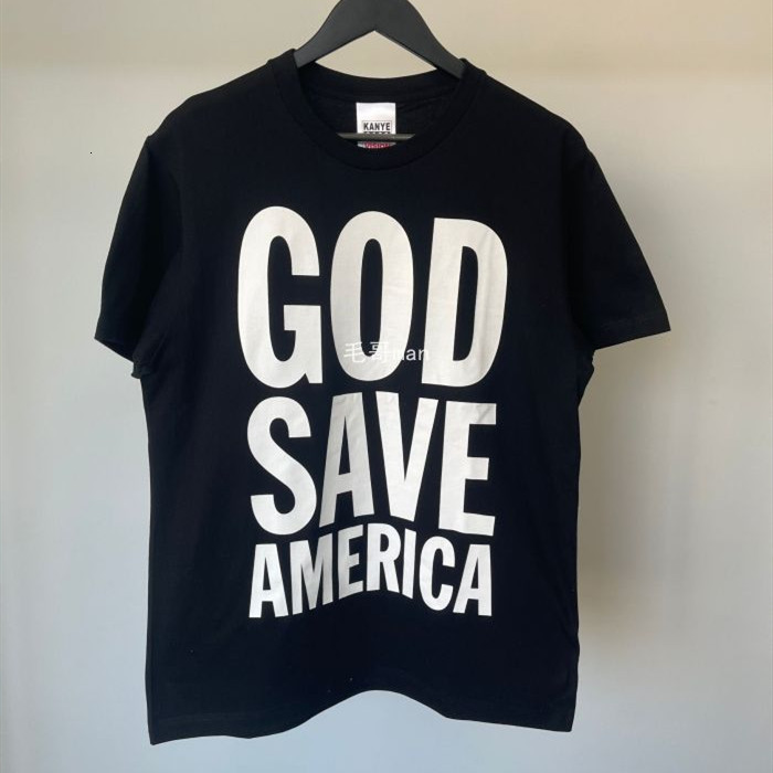 

2021 New Slightly Loose West T-shirt Support Vote Tee Men Women Hip Hop Kanye Vision Tops God Save America Short Sleeve Ktvq