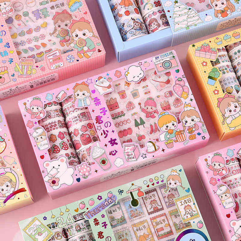 

Li Zijun 10 × 10 tape Sticker Set girl heart lovely hand account sticker decorative material learning stationery