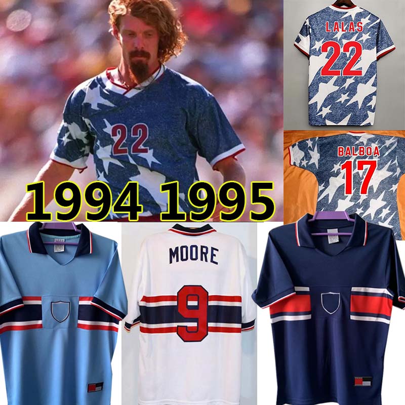 

1994 1995 us LALAS RETRO SOCCER JERSEYS United States HARKES RAMOS WEGERLE BALBOA Reyna JONES 94 95 Ame Camiseta Classic football shirts Kit Vintage Jersey, Meiguo 1994 home