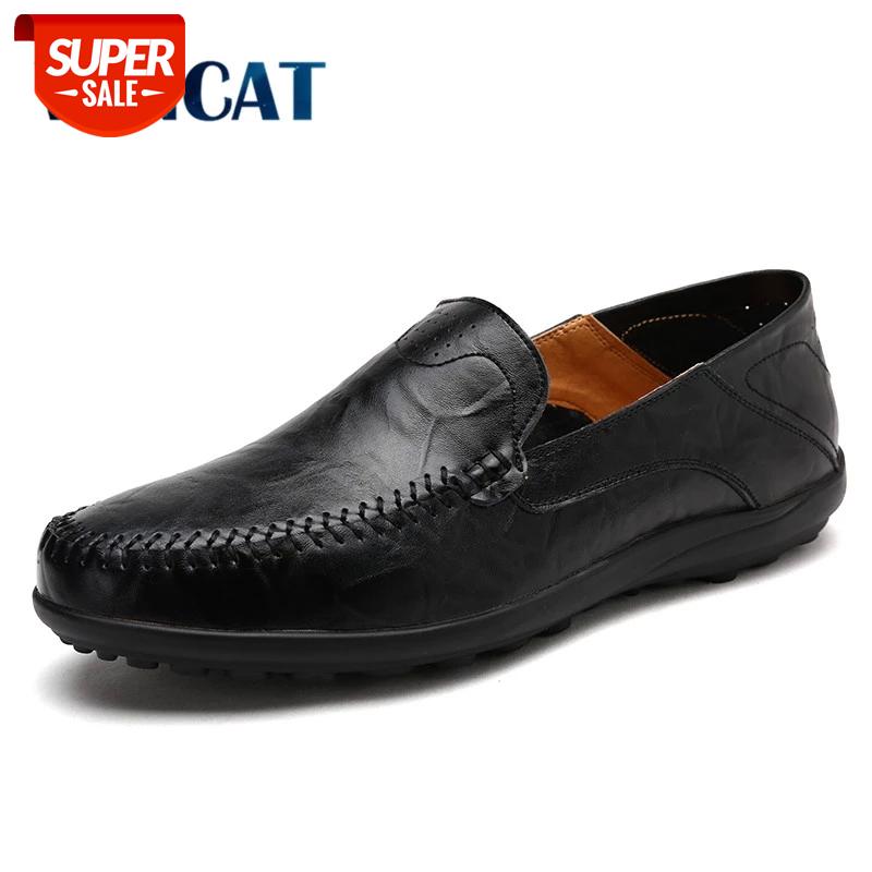 

VANCAT Big Size 37-46 Slip On Casual Men Loafers Spring And Autumn Mens moccasins Shoes Genuine Leather Men's Flats Shoes #dQ48