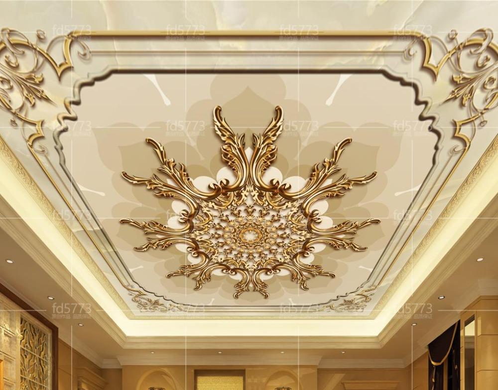 

Wallpapers Custom 3D Ceiling Wallpaper High Quality Wall Sticker Creative Pattern For Walls 3 D Po Paper Mural, Lavender