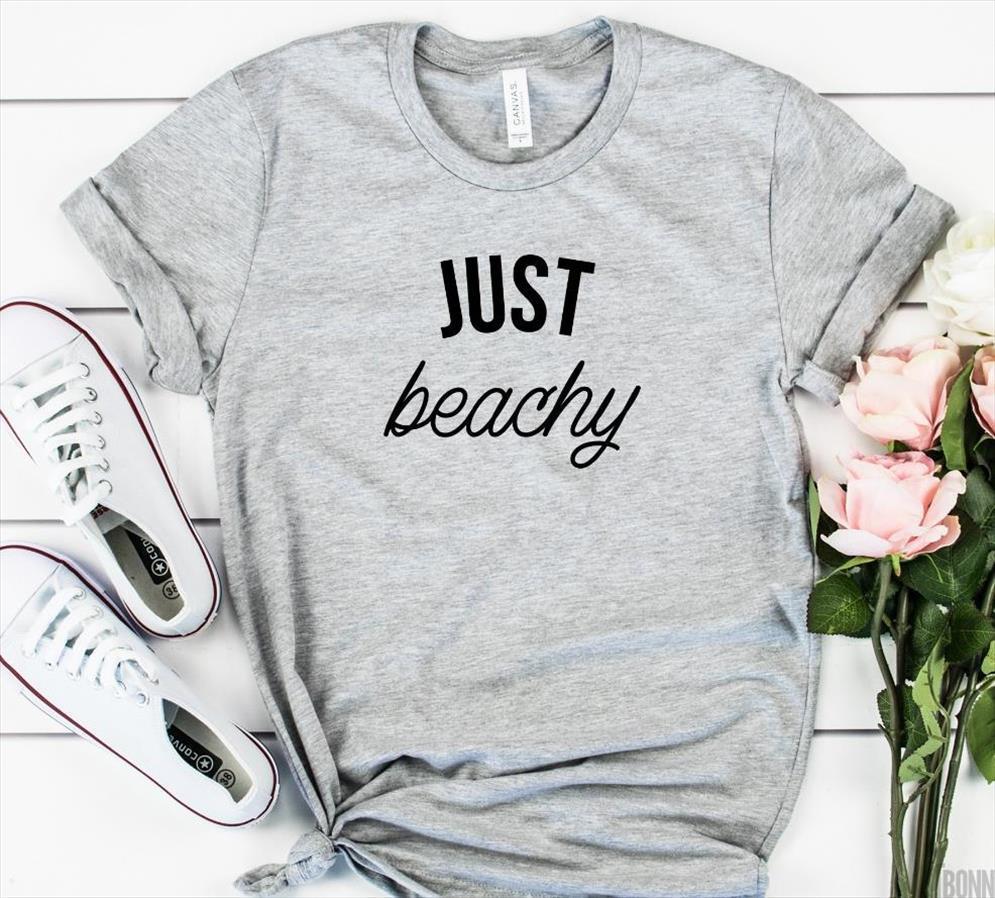 

just beachy print and women men cotton womens casual funny for lady yong girl tee higher quality drop, White;black