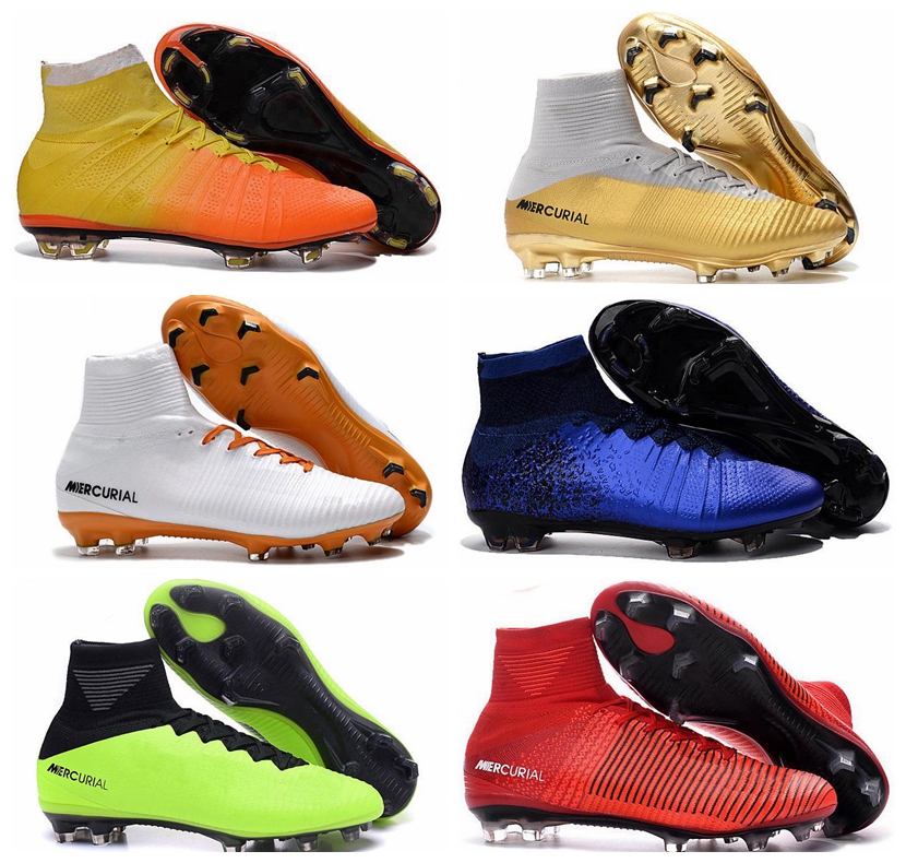 

2018 Mens Mercurial Superfly CR7 V FG AG Football Boots Cristiano Ronaldo High Tops Neymar JR ACC Soccer Shoes Magista Obra Soccer Cleats, Color2
