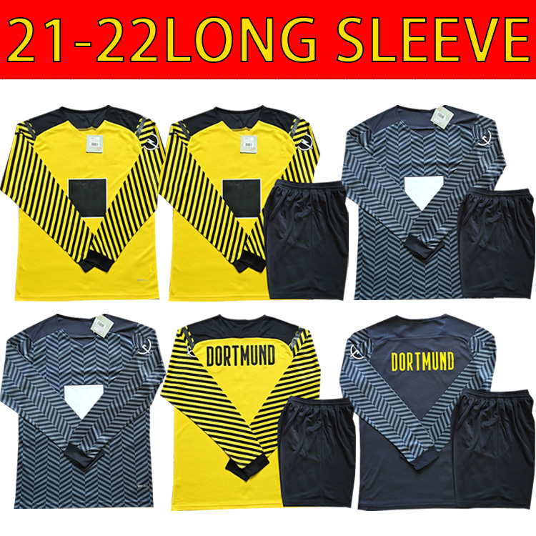 

dortmund jerseys Borussia 21 22 fourth 4th 2021 2022 Long sleeve football shirt HAALAND REUS NEONGELB BELLINGHAM HUMMELS BRANDT maillot de foot 999, Black;yellow