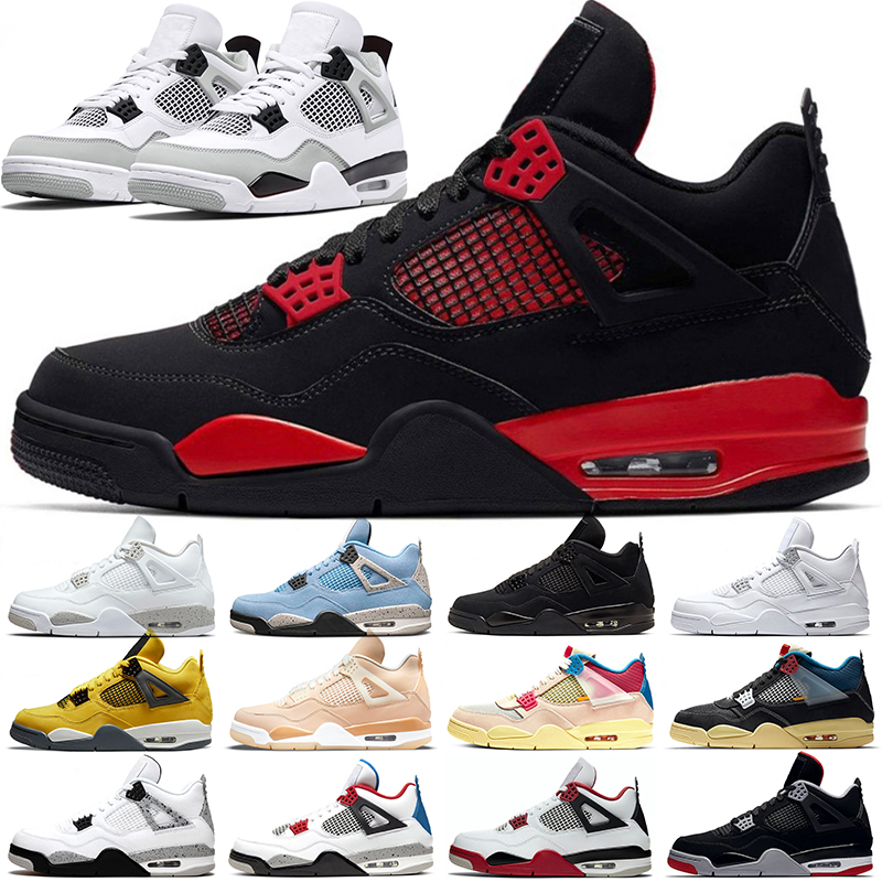 

Basketball Shoes Air Jordan 4 Men 4s Military Black Cat Red Thunder Lightning White Oreo University Blue Pure Money Bred Shimmer Mens Trainers Sports Sneakers, Shoes box