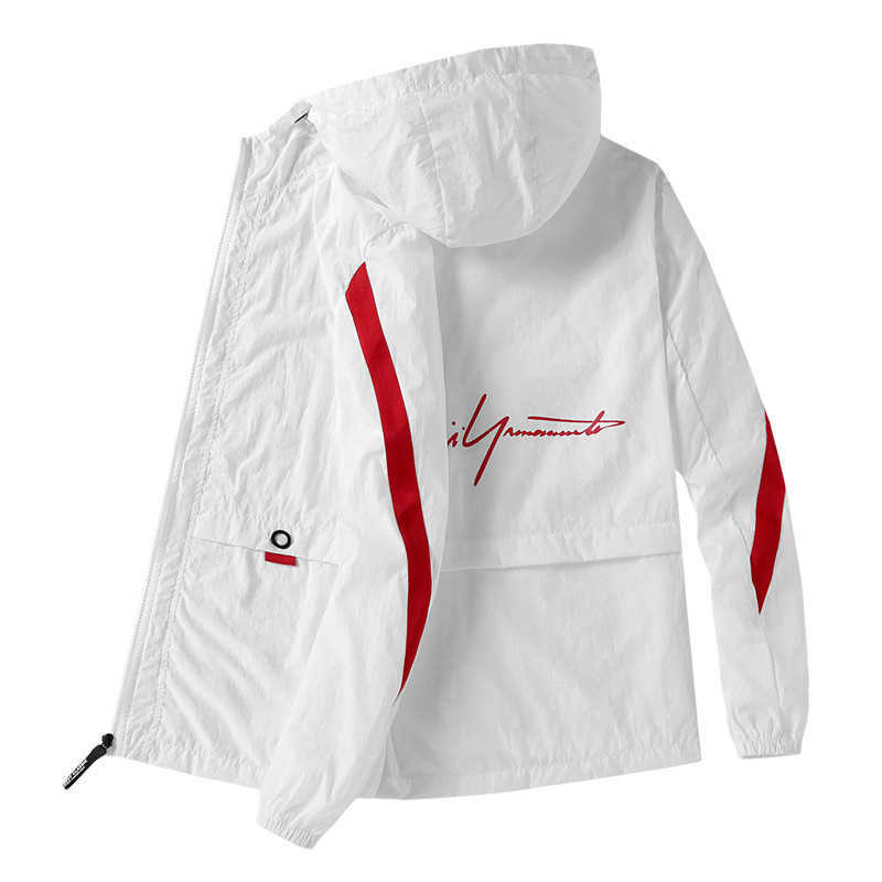 Veste à capuche Mens Summer Hommes Protection solaire Mince manteau respirant décontracté Vestes de sport en plein air masculin T200606