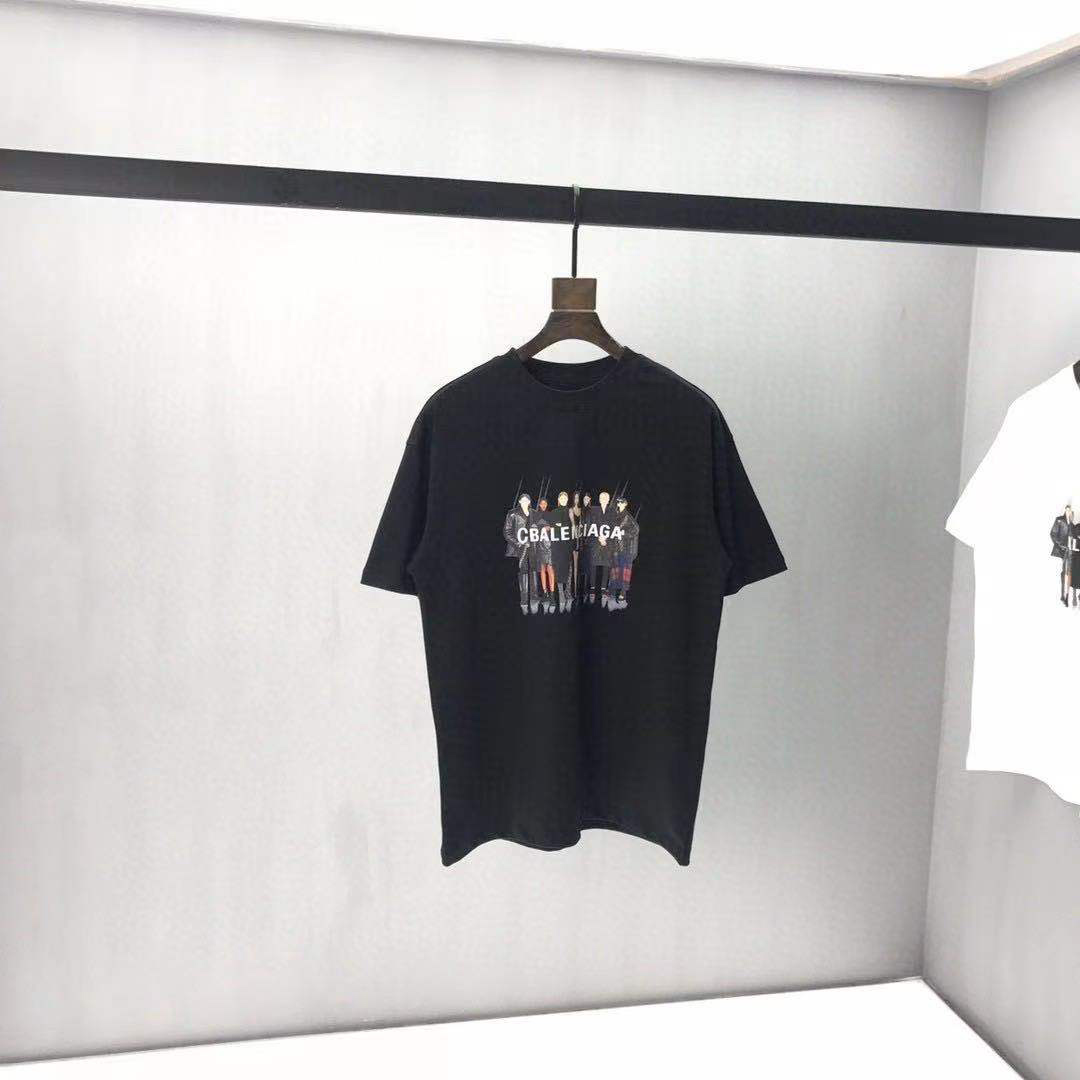

pr men t shirt spring and summer Jackets high grade cotton printing short sleeve round neck panel luxury T-Shirt Size: XS- women skull K34, White;black