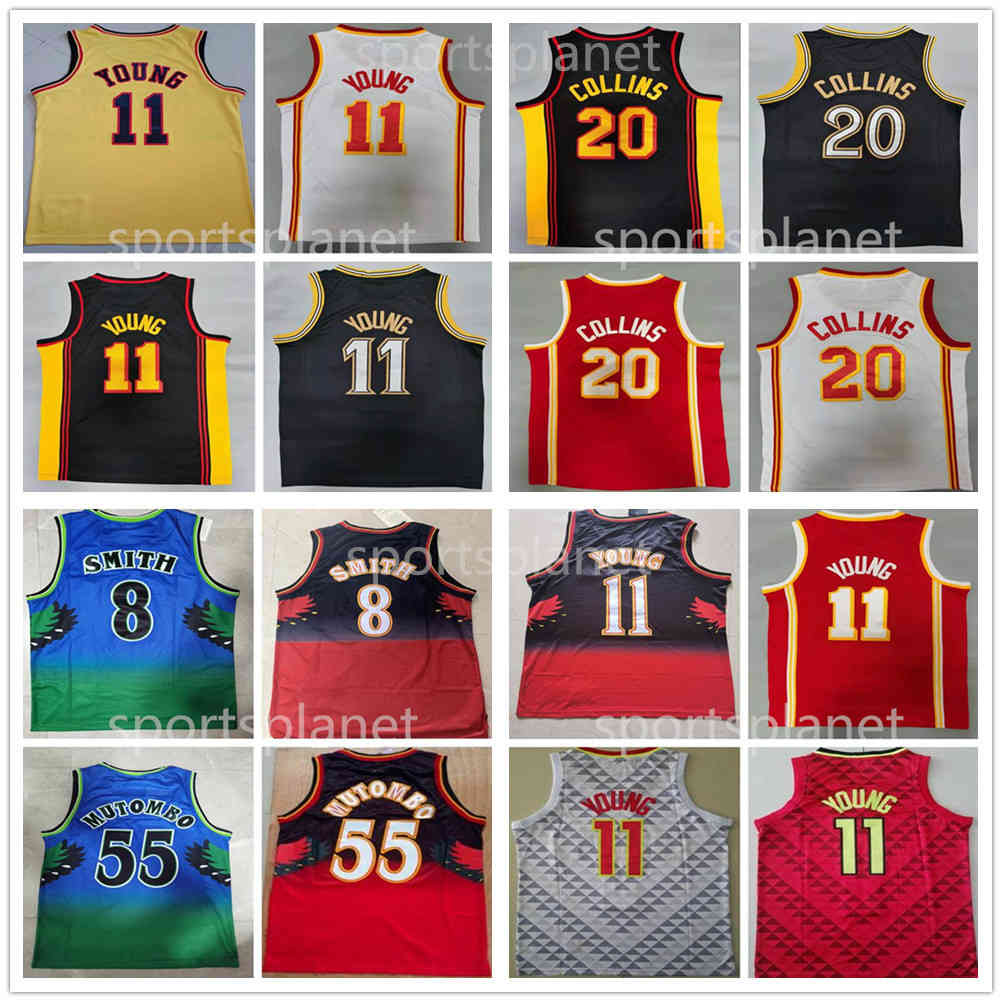 

Atlanta''Hawks''Basketball Trae 11 Young Mens''''nba''Jersey Dikembe 8 Smith 55 Mutombo Gordon 20 Hayward Spud 4 Webb 75th Anniversary, Red