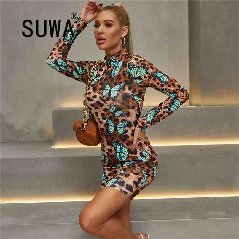

Tie Dye Women Dresses Fall Spring Deals Long Sleeve Party Night Clubhouse Bodycon Mini Lady Free 210525, Multi