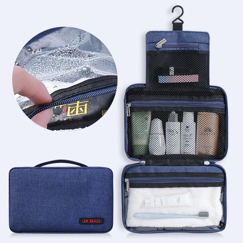 

New Large Hanging Travel Toiletries Bag Men Makeup Organizer Women's Cosmetic Bag Waterproof Storage Neceser Bathroom Wash, Black